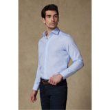 Abbate Donatello Non Iron Armür Pamuklu Slim Fit Açık Mavi Klasik Yaka Erkek Çizgili Gömlek
