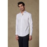 Abbate Donatello Non Iron Twill Pamuklu Slim Fit Beyaz Klasik Yaka Erkek Düz Gömlek