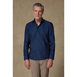Abbate Donatello Non Iron Twill Pamuklu Slim Fit Lacivert Klasik Yaka Erkek Düz Gömlek