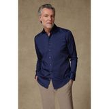Abbate Donatello Saten Pamuklu Slim Fit Lacivert Klasik Yaka Erkek Düz Gömlek