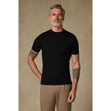 Abbate Easy Penye Pamuklu Comfort Fit Siyah Bisiklet Yaka Erkek Düz T-Shirt
