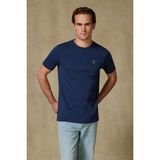 Abbate Edge Kalın Penye Pamuklu Comfort Fit Lacivert Bisiklet Yaka Erkek Düz T-Shirt