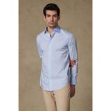 Abbate Enzo Poplin Stretch Pamuk Karışımlı Slim Fit Açık Mavi Klasik Yaka Erkek Düz Gömlek - Acık Mavi - 2XL