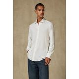 Abbate Lorenzo Jersey Viskon Karışımlı Comfort Fit Ekru Klasik Yaka Erkek Düz Gömlek - 2XL