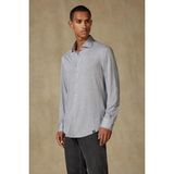 Abbate Lorenzo Jersey Viskon Karışımlı Comfort Fit Gri Klasik Yaka Erkek Düz Gömlek