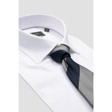 Abbate Marco Twill Pamuklu Slim Fit Beyaz Klasik Yaka Erkek Düz Gömlek