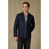 Abbate Monza Dokuma Yünlü Overshirt Fit Lacivert Klasik Yaka Erkek Düz Gömlek Ceket - XL