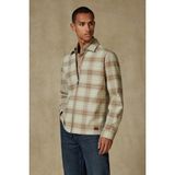 Abbate Prato Flanel Pamuklu Overshirt Fit Yeşil Klasik Yaka Erkek Ekoseli Gömlek Ceket