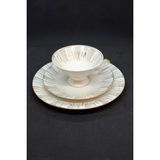 Abbetc Royal Johan Seltmann Vohenstrauss Ince Porselen Çay Fincanı ve Tabakları 3 Parça 150 ml - 1 Adet - Bej