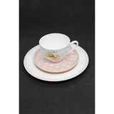 Abbetc Royal Victoria Porselen Tek Kişilik Kahve, Çay Fincanı ve Tabakları 3 Parça 150 ml - 1 Adet - Ekru