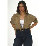 ABBRA Kadın Çizgili Oversize Modal Gömlek