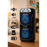 Abbruch Bluetooth Hoparlör Taşınabilir RGB Işıklı FM Radyo USB/TF Kart Destekli 800 mAh