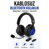 Abbruch Bluetooth Kulaküstü Kulaklık Mikrofonlu USB Dongle Tak Çalıştır Gürültü Engelleme RGB Gaming Kulaklık Pc, Mobil, Konsol Uyumlu