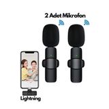 Abbruch By Sabron Kablosuz Yaka Mikrofonu Lightning 2 Adet Mini Mikrofon Youtube/tiktok/reels/podcast