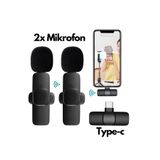 Abbruch By Sabron Kablosuz Yaka Mikrofonu Type-c 2 Adet Mini Mikrofon Youtube/tiktok/reels/podcast
