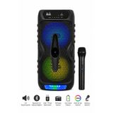 Abbruch Kablosuz Karaoke Bluetooth Hoparlör 15W x 2 Güçlü Ses RGB LED Işıklı Kablosuz Mikrofonlu 6.5 İnç USB TF Kart FM Radyo