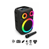 Abbruch Kablosuz Mikrofonlu Karaoke Bluetooth Hoparlör 2x4 İnc 12W 2x Güçlü Ses RGB Işıklı Taşınabilir Speaker