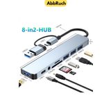 Abbruch Type-c+Usb 8in2 Çevirici Dönüştürücü Hub Sd/Usb 2.0-3.0/Aux/Typec 8 Port Usb Port
