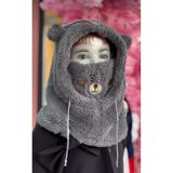 ABC Collection Ayıcık Detaylı Gri Peluş Teddy Atkı Bere Şapka Erkek Çocuk