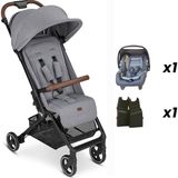 ABC Design Ping Tin - Kabin Boy Bebek Arabası Travel Set (Jixy Antrasit Ana Kucağı ile) - Silver Grey