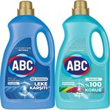 Abc Leke Karşıtı Sıvı Çamaşır Deterjanı Renkliler 2'li Set 2.7 Litre Leke Çıkarma Özelliği