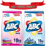 Abc Matik Renkliler Için Özel Toz Deterjan 10 kg + Abc Dağ Ferahlığı Parlak Beyazlar 10 kg - 20 kg