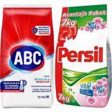Abc Matik Toz Çamaşır Deterjanı 10 kg Klasik Beyazlar & Renkliler (66 Yıkama) + 7 kg gülün Büyüsü