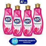 Abc Parfumia Romantik Gül Konsantre Yumuşatıcı 1440 ml 4'lü Seti - 5,76 lt