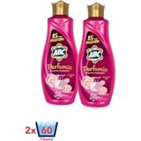 Abc Parfumia Sıvı Konsantre Çamaşır Yumuşatıcısı 1440 ml x 2 Adet Romantik Gül - 1,44 lt