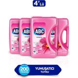 ABC Yumuşatıcı Tutku Gül Kokulu 5 LT 4 Adet 200 Yıkama İle İpeksi Yumuşaklık - 20 lt