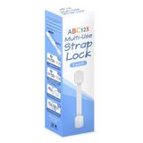 ABC123 - Çocuk Güvenlik Kayışı Kilitleri (5'li Paket) Bebek Dolapları, Çekmeceler, Buzdolapları ve Tuvaletler için - Güçlü Yapışkanlı Ayarlanabilir Kayış Mandalları, Delme Gerektirmez