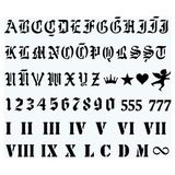 ABC&123 Gotik Font Dövme Şablon Seti