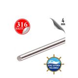 abcpaslanmaz Paslanmaz Çelik 316 Çubuk ( Mil ) 4 Mm (1 METRE'DEN 3 ADET)