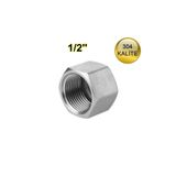 abcpaslanmaz Paslanmaz Çelik Kör Tapa 1/2'' (2 Adet) İç Dişli Krom 304 Kalite