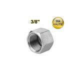 abcpaslanmaz Paslanmaz Çelik Kör Tapa 3/8'' (2 Adet) İç Dişli Krom 304 Kalite