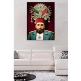Abdülhamid Han Kanvas Tablo. Osmanlı Arması Duvar Tablosu. Abdülhamit Han, Osmanlı padişahları, Tuğrası, Türk Devletleri, Manzara Duvar Panoları (70x100 cm)