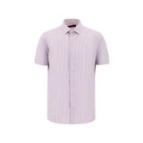 Abdullah Kiğılı Kısa Kol Slim Fit Dar Kesim Çizgili Pamuk Gömlek