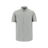 Abdullah Kiğılı Kısa Kol Slim Fit Dar Kesim Çizgili Pamuklu Gömlek