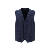 Abdullah Kiğılı Slim Fit Dar Kesim Yünlü Çizgili Kruvaze Klasik Yelek