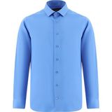 Abdullah Kiğılı Uzun Kol Slim Fit Dar Kesim Non Iron Klasik Saten Pamuk Gömlek - Koyu Mavi