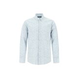 Abdullah Kiğılı Uzun Kol Slim Fit Dar Kesim Spor Baskılı Keten Gömlek