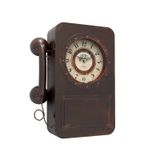 Abdurey Gizli Kasalı Retro Eski Telefon Duvar Saati, Pille Çalışan Kuvars Metal Duvar Saatleri, Büyük Dikdörtgen Vintage Dekor Saatleri, Çiftlik Evi, Oturma Odası için (40,64 cm Y x 30,48 cm G x 10,16