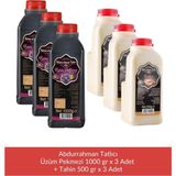 Abdurrahman Tatlıcı Üzüm Pekmezi 1000 gr x 3 Adet + Abdurrahman Tatlıcı Tahin 500 gr x 3 Adet - 1 lt