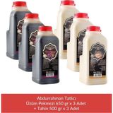 Abdurrahman Tatlıcı Üzüm Pekmezi 650 gr x 3 Adet + Abdurrahman Tatlıcı Tahin 500 gr x 3 Adet - 1 lt