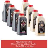 Abdurrahman Tatlıcı Üzüm Pekmezi 650 gr x 4 Adet + Abdurrahman Tatlıcı Tahin 500 gr x 4 Adet - 1 lt