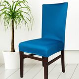 Abeltrade Mikro Likralı Kalın Kumaş Saks Mavi Renk Sandalye Kılıfı 6lı - 50 x 70 cm - Lacivert