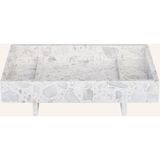 Abento 30X18 cm Mermer Ayaklı Dekoratif Tepsi Skulptürel Tasarım - Beyaz