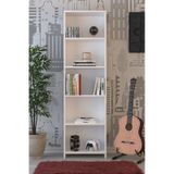 Abetemobilya 5 Raflı Beyaz Kitaplık