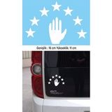 Abhaz Bayrak Folyo Kesim Etiket Beyaz 16 CM