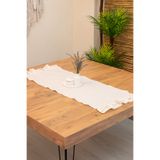 abidehanım Ahbej | Naturel Keten Çift Fırfırlı Runner 40 x 110